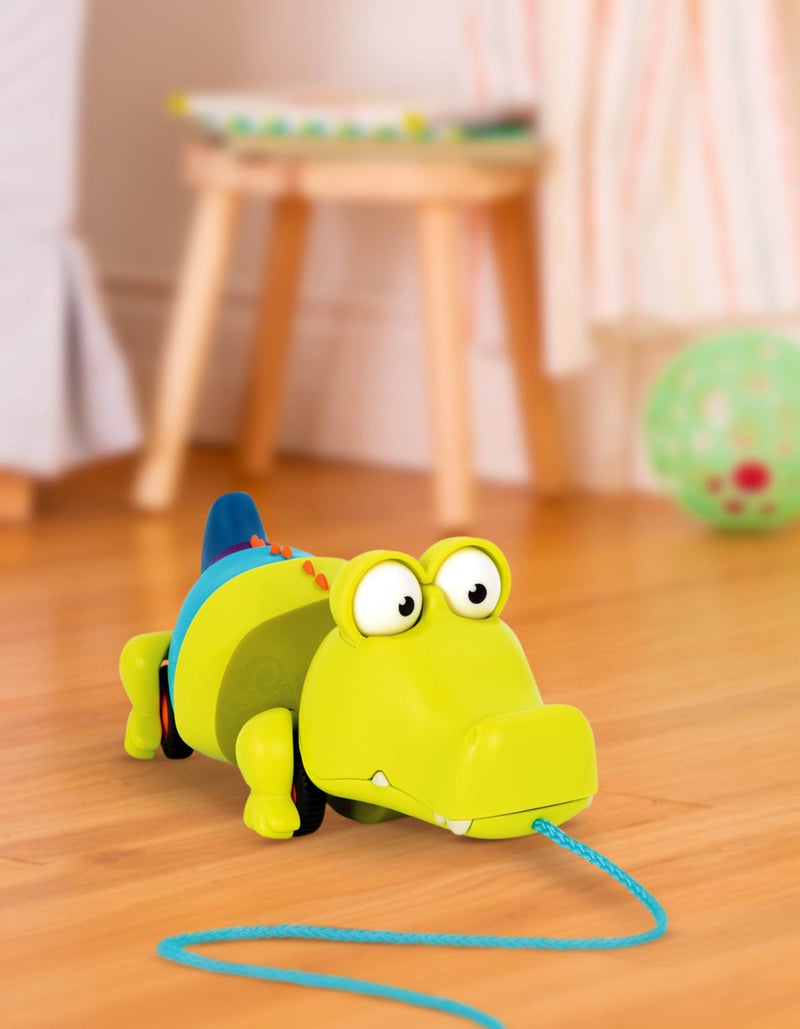 بي. تويز B. Toys - Waggle-A-Longs - لعبة السحب التفاعلية - تمساح الدفع أو السحب - لعبة المشي مع خيط للأطفال الصغار - سنابيتي سكوت - 18 شهرًا - Image 2
